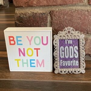 Hobby‎ Lobby Be You wood 2 pack decorative accent standing shelf or wall decor